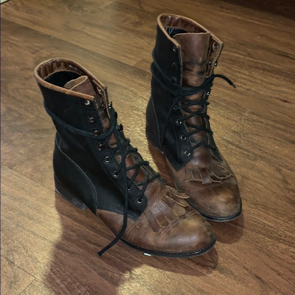 Jeffrey Campbell distressed ankle boots